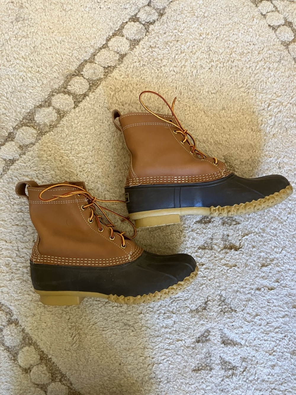 Classic Two-Tone Leather Duck Boots - Brown & Black